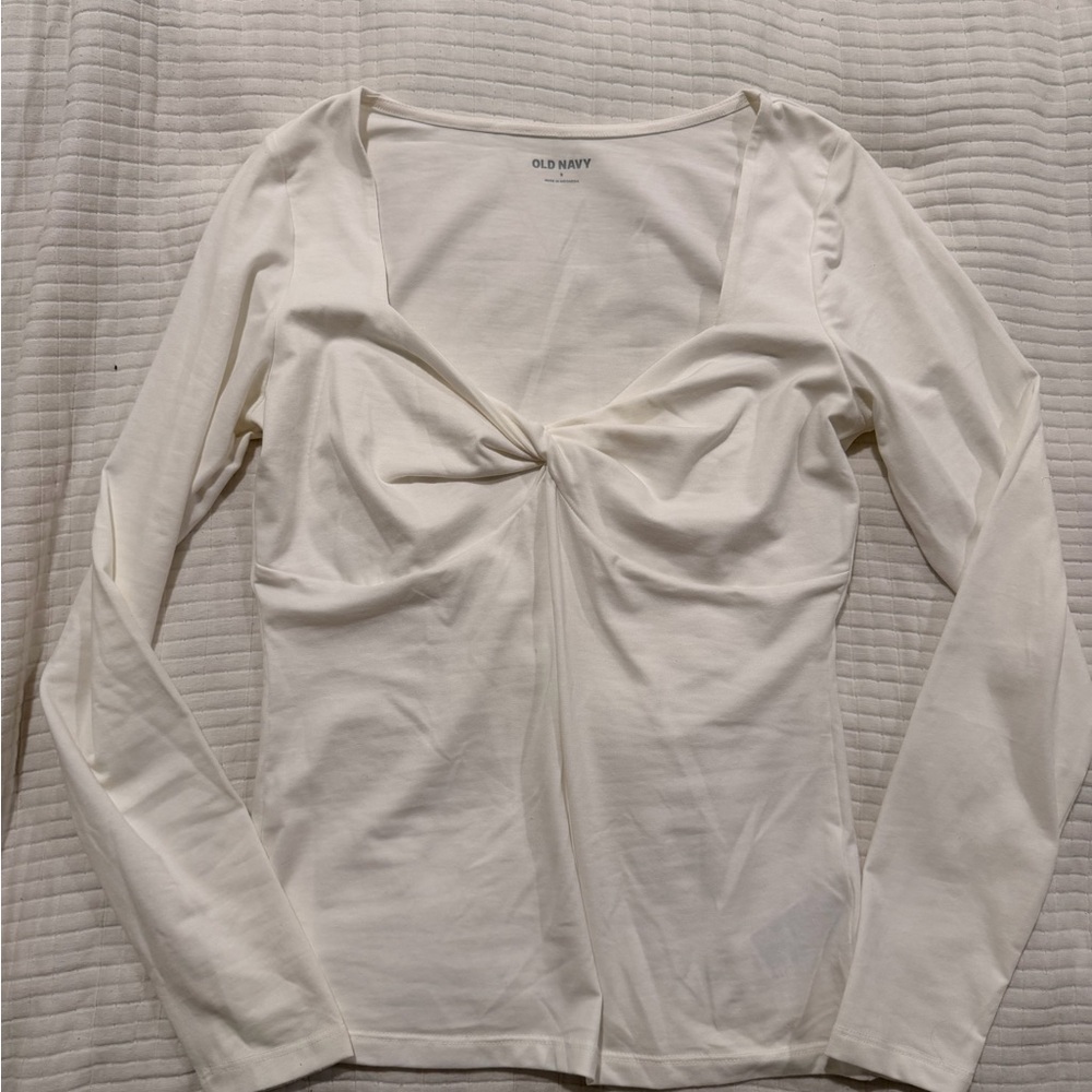 Old Navy Women's White Long Sleeve Tee